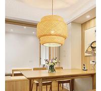 Lampadario soffitto , Lampadario in bambù fatto a mano in stile giapponese, lampadario in bambù, altezza regolabile, lanterna retrò for sala da pranzo, foyer, ristorante, bar, base E27(40x38cm)