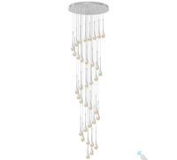 Lampadario Soggiorno Moderno Dimmerabile A Soffitto Led Lampadari Dorato Lampadario Di Cristallo A Goccia Di Pioggia Per Ingresso Corridoio Villa,Argento Lampada A Sospensione Orientabile A 36 Luci