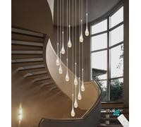 Lampadario Soggiorno Moderno Dimmerabile A Soffitto Led Lampadari Dorato Lampadario Di Cristallo A Goccia Di Pioggia Per Ingresso Corridoio Villa,Argento Lampada A Sospensione Orientabile A 12 Luci