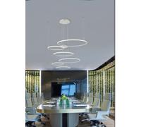 Lampadario Sospensione 55w led a 3 cerchi moderno arredamento design plafoniera