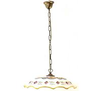 LAMPADARIO SOSPENSIONE CATENA CLASSICO CERAMICA SICILIANA DECORATA CANDIDA/40