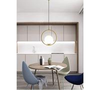 Lampadario sospensione cerchio sfera E27 oro argento pendente moderno led [EEK: A]