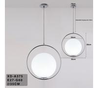 Lampadario sospensione cerchio sfera E27 oro argento pendente moderno led minima