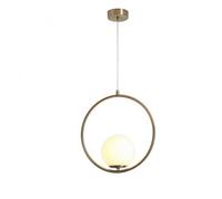 Lampadario sospensione cerchio sfera E27 oro argento pendente moderno led minima