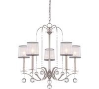 Lampadario Sospensione D 70,6 CM Plafoniera Metallo Argento Luce Sala da Pranzo [EEK: Non valutato]