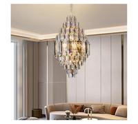 Lampadario Sospensione , Lampada a sospensione di lusso moderna nordica, lampada cristallo for soggiorno, villa, edificio, piano intermedio, progetto alberghiero, apparecchi illuminazione(D55xH90CM)