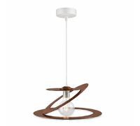 Lampadario Sospensione Metallo Taglio Laser 40 cm 1 luce E27 Marrone Bruciato