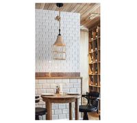 LAMPADARIO SOSPENSIONE PARALUME A CAMPANA IN CORDA DI CANAPA STILE VINTAGE A41-1