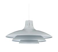 Relaxdays Lampadario a Sospensione, Paralume in Ferro, Cavo Regolabile, 102x36 cm, E27, Soggiorno, Cucina, Sala, Grigio
