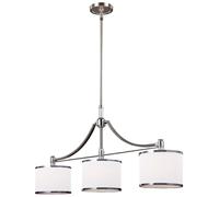 Lampadario Sospensione Plafoniera Acciaio Vetro Cromo B 97,8 CM 3 Fiamma [EEK: Non valutato]