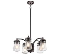 Lampadario Sospensione Plafoniera Alu-Glas Bronzo D 61,1 CM IP44 5 Fiamma [EEK: Non valutato]