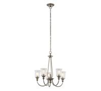 Lampadario Sospensione Plafoniera Luce Sala da Pranzo Acciaio Vetro Tin D 66 CM [EEK: Inaditato]