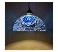 Lampadario Sospensione, Ristorante Esotico in Stile Realistico mediorientale, Hotel, locanda, Ristorante Xinjiang, caffetteria, Soggiorno, Camera da Letto, corridoio, lampadario in Vetro(Blue 40cm)
