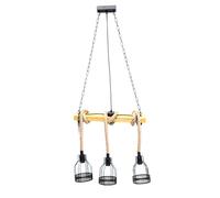 LAMPADARIO SOSPENSIONE VINTAGE E27 CANAPA RETRO COUNTRY LEGNO GABBIA INDUSTRIALE