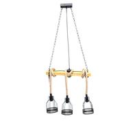 LAMPADARIO SOSPENSIONE VINTAGE E27 CANAPA RETRO COUNTRY LEGNO GABBIA INDUSTRIALE