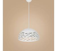 Lampadario sospeso a campana cupola luce led E27 in metallo nero bianco moderno [EEK: A+++]