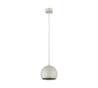 Lampadario Sospeso Beige Rotondo Ø 17 Cm Regolabile E27 Palla Metallo