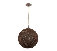 Lampadario Sospeso In Metallo Ø 40 Cm Sfera Marrone E27 Regolabile