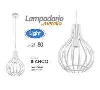 LAMPADARIO SOSPESO IN METALLO BIANCO MODERNO 2180 CM DA SOFFITTO NAP-780189