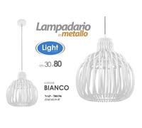 LAMPADARIO SOSPESO IN METALLO BIANCO MODERNO 3080 CM DA SOFFITTO NAP-780196
