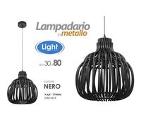 LAMPADARIO SOSPESO IN METALLO NERO MODERNO 3080 CM DA SOFFITTO NAP-779954