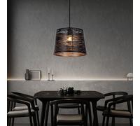 Lampadario Sospeso Lampada Da Camera Nera Oro E27 H 120 Cm [EEK: Inaditato]