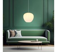 Lampadario Sospeso Lampada Da Pranzo 1xE27 Vetro Bianco BigLight [EEK: Non valutato]