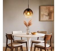 Lampadario Sospeso Lampada Da Soggiorno Fumè Vetro Sfera LED H 120 Cm [EEK: E]