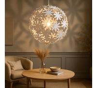 Lampadario Sospeso Lampada Da Soggiorno Sfera Fiori Inseribile 1 Fiamma Bianco [EEK: Non valutato]