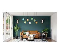 Lampadario Sospeso Lampada Da Tavolo In Vetro Multicolore Nero LED H 150 Cm