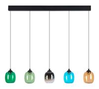 Lampadario Sospeso Lampada Da Tavolo In Vetro Nero Multicolore LED H 150 Cm [EEK: E]