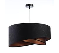 Lampadario Sospeso Nero Rame D: 50 Cm Tessuto Velluto Aspetto E27 Rotondo