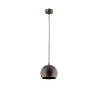 Lampadario Sospeso Sfera Marrone Metallo Rotondo Ø 17 Cm Piccolo E27 Regolabile