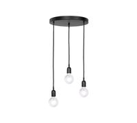 Lampadario Sospeso Tavolo Nero 3-Fiamma E27 D: 40 Cm Ottone Ferro