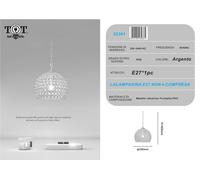 Lampadario sospeso tondo cupola con cristalli lampada mezza sfera luce led attac
