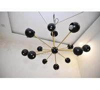 Lampadario Sputnik A 12 Bracci Stilnovo Moderno Occhio Ottone Italiano