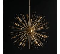 Lampadario Sputnik A 16 Bracci In Ottone Decorativo A Forma Di Riccio Di Mare