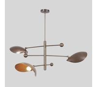Lampadario Sputnik A Tre Ombre Stile Stilnovo In Ottone Pendente Di Metà Secolo