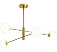 Lampadario Sputnik in Oro 8 Luci Plafoniera Semi-Incasso G9 Base per Soggiorno Camera da Letto Sala da Pranzo Studio Ufficio Regolabile in Altezza, Gold, 4t