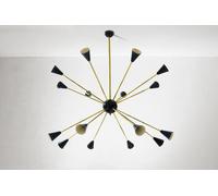 Lampadario Sputnik In Ottone A 16 Bracci Design Del Mid Century Fatti A Mano