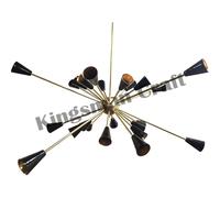 Lampadario Sputnik In Ottone Stilnovo Anni '50 Con 24 Braccia Grande