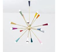Lampadario Sputnik Multicolore A 16 Bracci In Ottone Per Decorazione