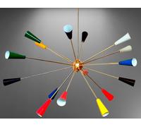 Lampadario Sputnik Multicolore Con 16 Bracci In Ottone Di Alta Qualità