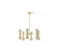 Lampadario Stilnovo Megafono 12 Oro/Avorio