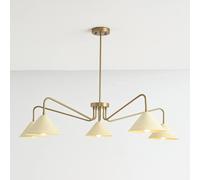 Lampadario Stilnovo Moderno Curvo 5 Bracci, Italian, Mid-Century Sputnik