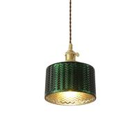 Lampadario Testa Singola di Base Luce a Ciondolo in Stile retrò nostalgico, Lampada appesa al Vetro Verde Scuro Creativo, Ideale Hotel, Bar e Decorazioni per corridoio
