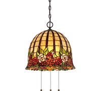 Lampadario Tiffany Rosecliffe Vetro Bronzo Imperiale 3 Luci E27