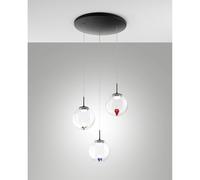 Lampadario Tondo 3 Luci Trasparente Metallo e Vetro Collezione Ariel Sospens [EEK: A++]