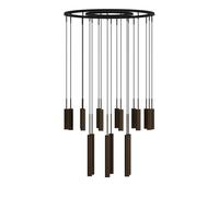 Lampadario Tubolare 20 Alluminio/ Bronzo Anodizzato