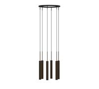 Lampadario Tubolare 6 Alluminio/ Bronzo Anodizzato